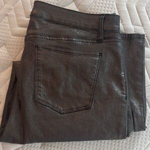 Talbots Grey Metallic Skinny Jeans size 14.  Slim ankle.